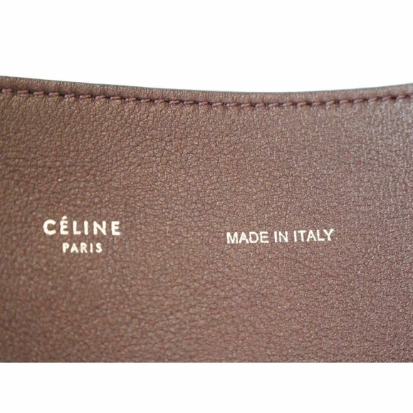 NEW Phoebe Celine Twisted Cabas Tote in Burgundy and Cream - Picture 11 of 12